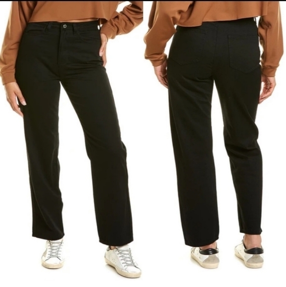 New WeWoreWhat High Waisted Rigid Denim Mom Black Jeans NWT Size 25 - Picture 1 of 5